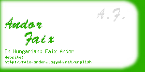 andor faix business card